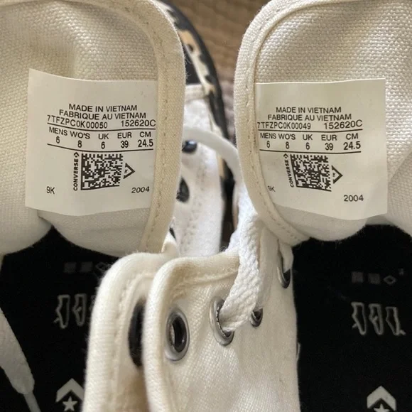 White Leopard Custom High Top Converse - Picture 5 of 5